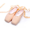 OEM Silk Hard Sole Ballet Dance Pointe Shoes with Straps